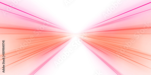 Electric light streaks flow through dark space in smooth arcs. Neon pink and blue tones enhance motion perception. Abstract cyber motion PNG.