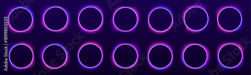 Circular neon gradient blobs mix with soft watercolor blur. Grain and noise textures create a tactile digital effect. Perfect abstract illustration PNG.