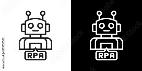 Rpa Icon Of Line Black And White Style