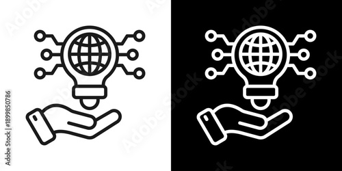 Modernization Icon Of Line Black And White Style