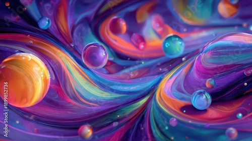 Hypnotic spectrum gradient scene: abstract psychedelic design for visuals