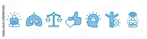 Mindfulness banner web icon vector illustration concept of spirituality, awareness, balance, and relaxation with an icon of meditation, breathe, stress reduction, body, and soul.