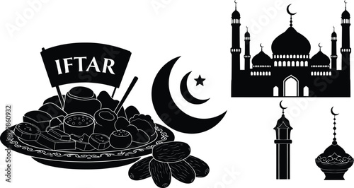 Detailed Arabic Geometric Border Vector for Islamic Designs