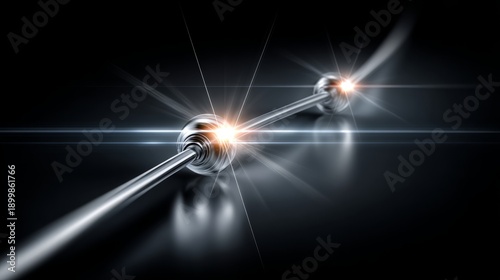 Wallpaper Mural Electrons move through metallic connectors with bright energy in a dark setting, highlighting advanced technology Torontodigital.ca