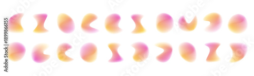 Soft watercolor blur meshes overlay circular gradient backgrounds. Grainy neon textures enhance depth and motion. Abstract colorful art PNG.