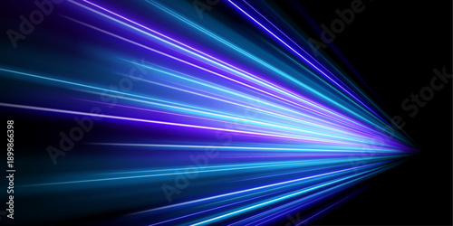 Bright neon arcs intersect forming radiant energy beams on a dark background. Motion trails and gradients convey futuristic speed. Abstract tech illustration.
