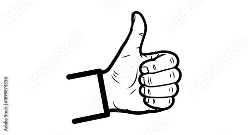Hand Showing Thumbs Up Gesture, Symbol of Approval and Positive Feedback, isolated white background.