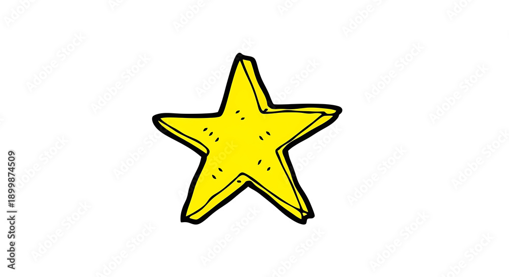 Obraz premium Simple yellow star illustration on a clean background from a straightforward view