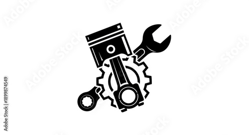 Piston Engine Mechanical Repair Service Icon.