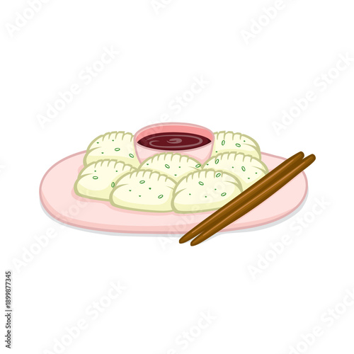 vector illustration of a plate with a knife and fork