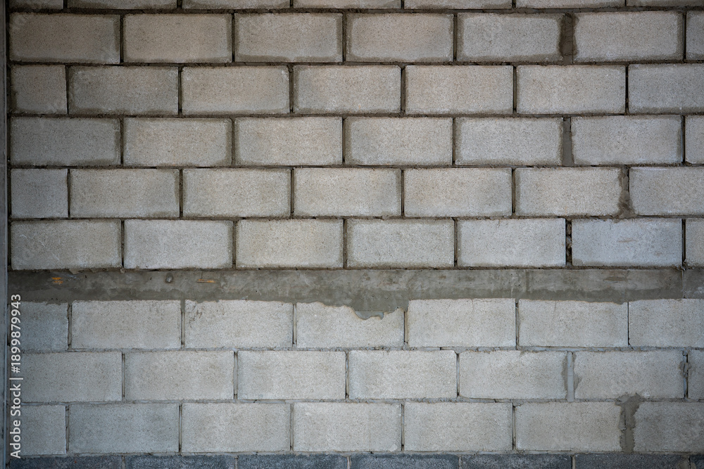 Fotografie Construction project overview concrete wall installation urban setting photograp