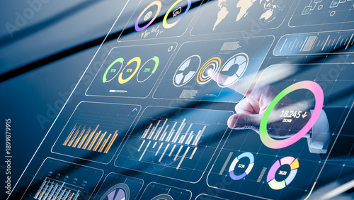 Photography data monitoring panel for business analytics or financial analytics with visuali