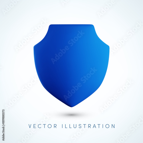 Free Download Vector Realistic 3d blue shield icon. Cartoon 3d render of protection and security sign, guarantee symbol, defense concept. - GFXLoad