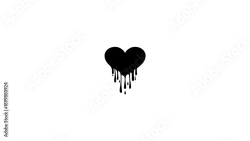 Dripping Heart Silhouette Emotional Concept