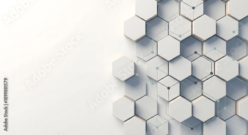 Geometric pattern of interconnected hexagonal modules in modern design