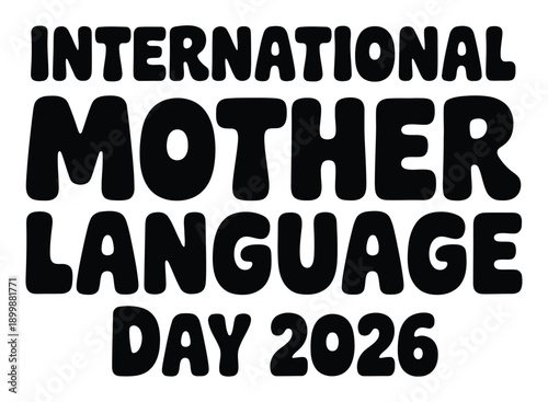 International Mother Language Day 2026 Bold Typography Vector Design for Education and Culture