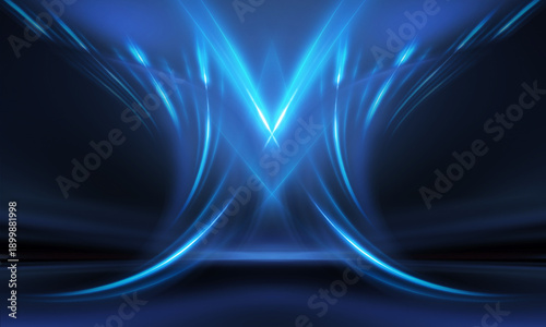 Abstract blue light rays ba...