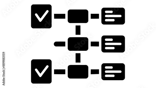 This image depicts data mapping flow diagram, visual representation of organizing tasks and data workflows. It illustrat