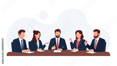 Business Meeting: Diverse Team Discussing Strategy Around Conference Table