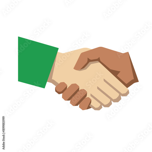 Two Hands Shaking Greeting Flat Vector Illustration