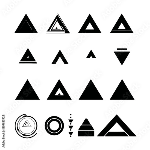 Free Download Modern geometric abstract black triangles collection. Minimal vector shapes and design elements for creative projects, icons, and symbols. - GFXLoad