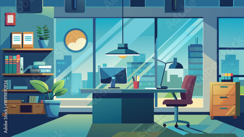 Modern kitchen and dining area with a cozy and vibrant atmosphere isolated on white background, Vector