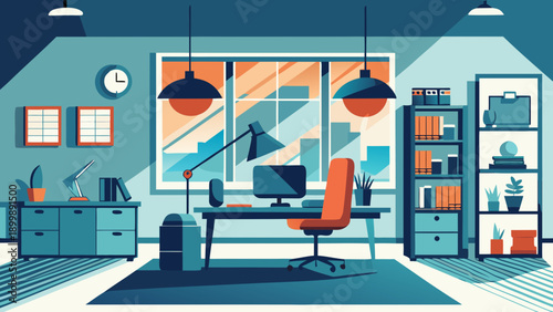 A modern kitchen with sleek appliances and a cozy, well-lit atmosphere for cooking and dining isolated on white background, Vector