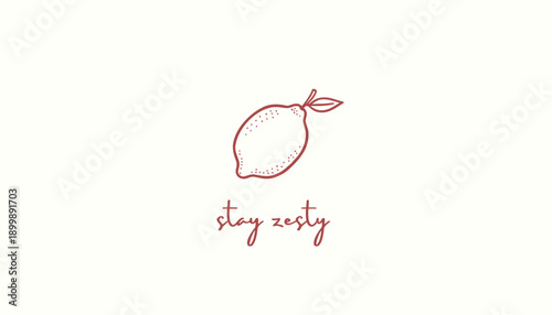 Vector illustration of a red lemon with 'stay zesty' text, for social media or branding
