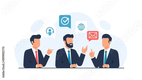 Business Meeting Discussion: Collaboration, Communication, Ideas, Strategy