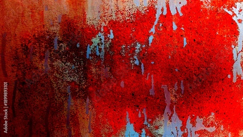 Tableau sur toile Abstract High-Contrast Macro Texture of a Weathered Industrial Surface with Deep