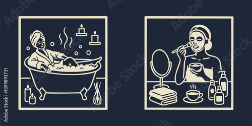 Relaxing Spa Day Bubble Bath and Skincare Beauty Routine