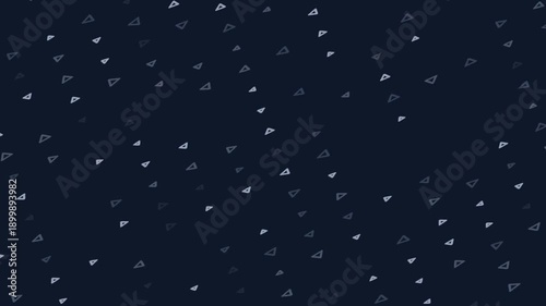 Observing Calm Scene with Subtle Floating Triangles in Dim Blue Backdrop