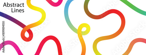 Abstract rainbow gradient wavy lines pattern.