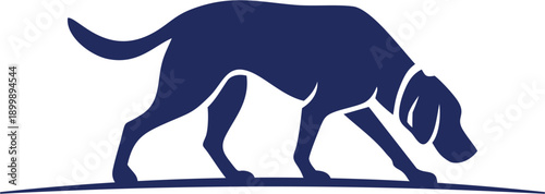  illustration of a dog sniffing purple color