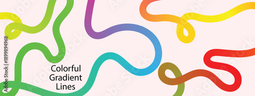 Color wavy shapes. Swirl Color Gradient Lines. Abstract playful minimalistic background with wavy line.