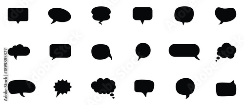 Black speech bubble collection. Set of speech bubble. Speech bubble comic