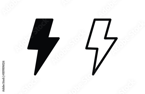 lightning  bolt vector icon electricity danger sign  for web design 