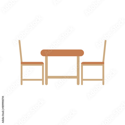 Dining table and chairs vector