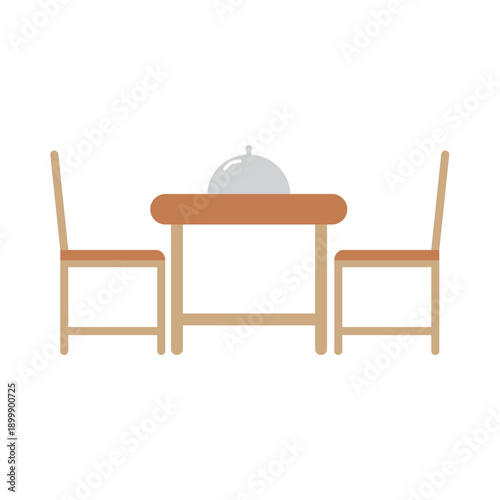 Dining table and chairs vector