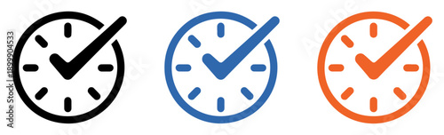 real time check mark icon set