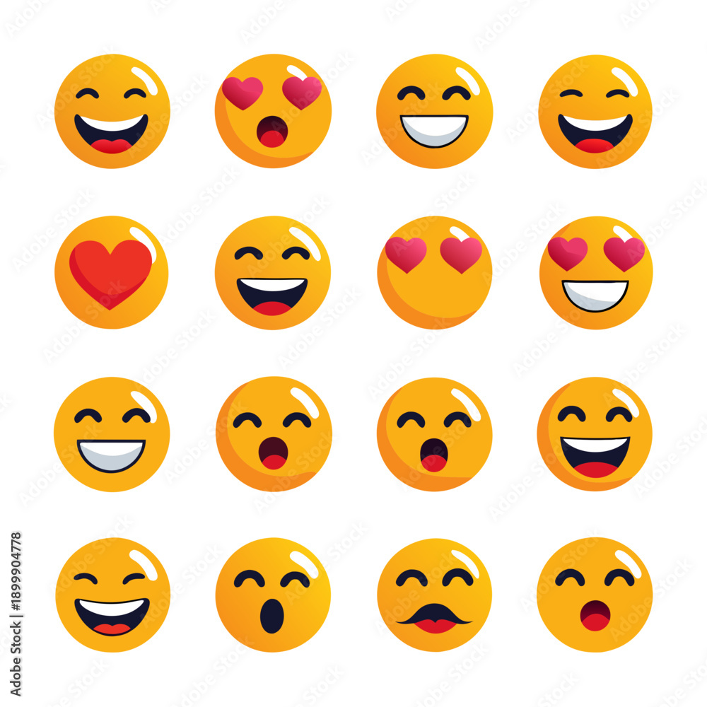 Obraz premium Social reaction emoji 