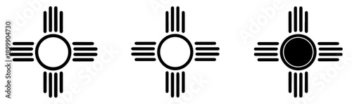 zia sun symbols icon set