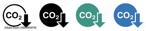 co2 reduction climate icon set