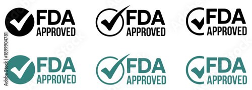 fda approved label icon set