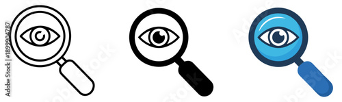 eye view spying icon set