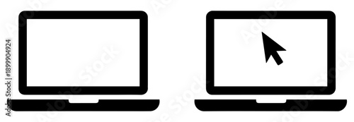 laptop cursor pointer icon vector set