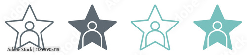celebrity fame status vector icon set
