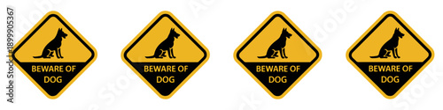 beware of dog warning sign icon