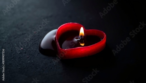 red candle in the dark