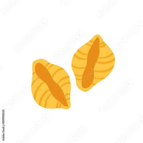 Set of different pasta types. Vector illustration of cute elements in flat cartoon style